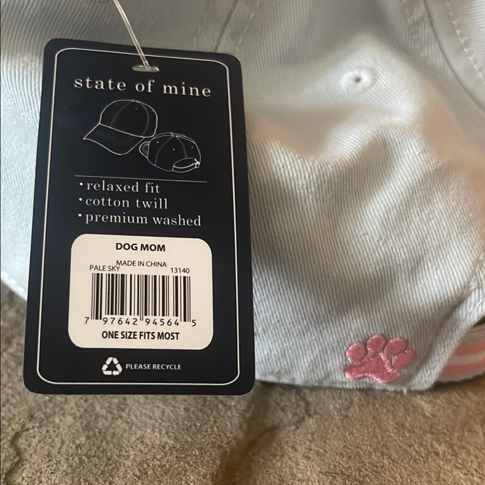 Light blue and pink 'Dog Mom' Baseball Cap - Picture 4 of 6